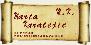 Marta Karalejić vizit kartica
